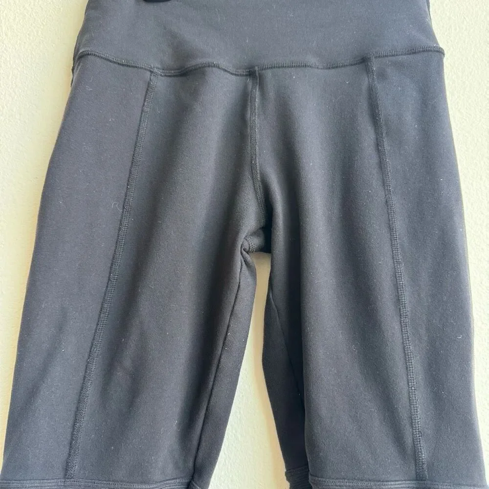 Alo Yoga Banded Yoga Leggings Block Size Medium Logo Calf High Rise Compressive